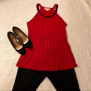 Michael Kors top with beaded neckline